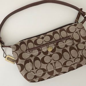 90s Mini Coach Brown Logo Shoulder Handbag